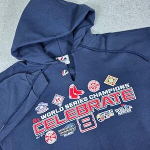Majestic Boston Red Sox‎ 8X World Series Champions Hoodie Men's Size XL Blue MLB